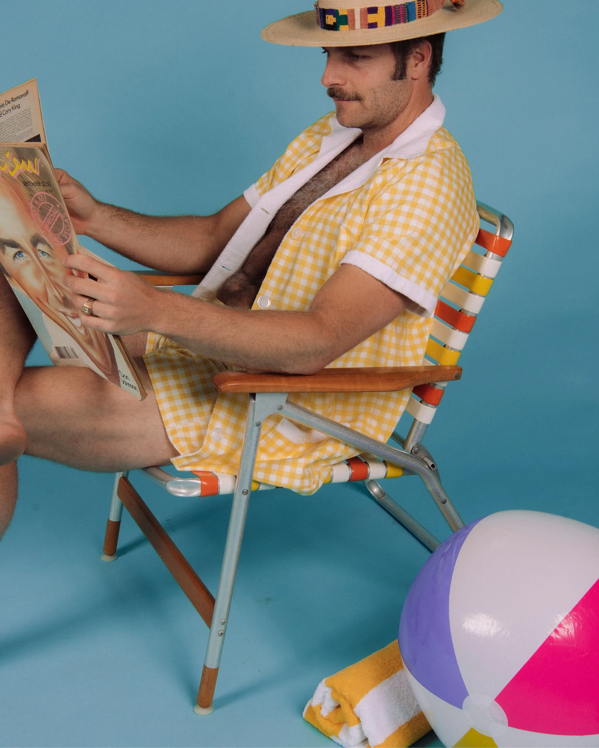 Gingham Cabana Shirt (Yellow) - Image 8