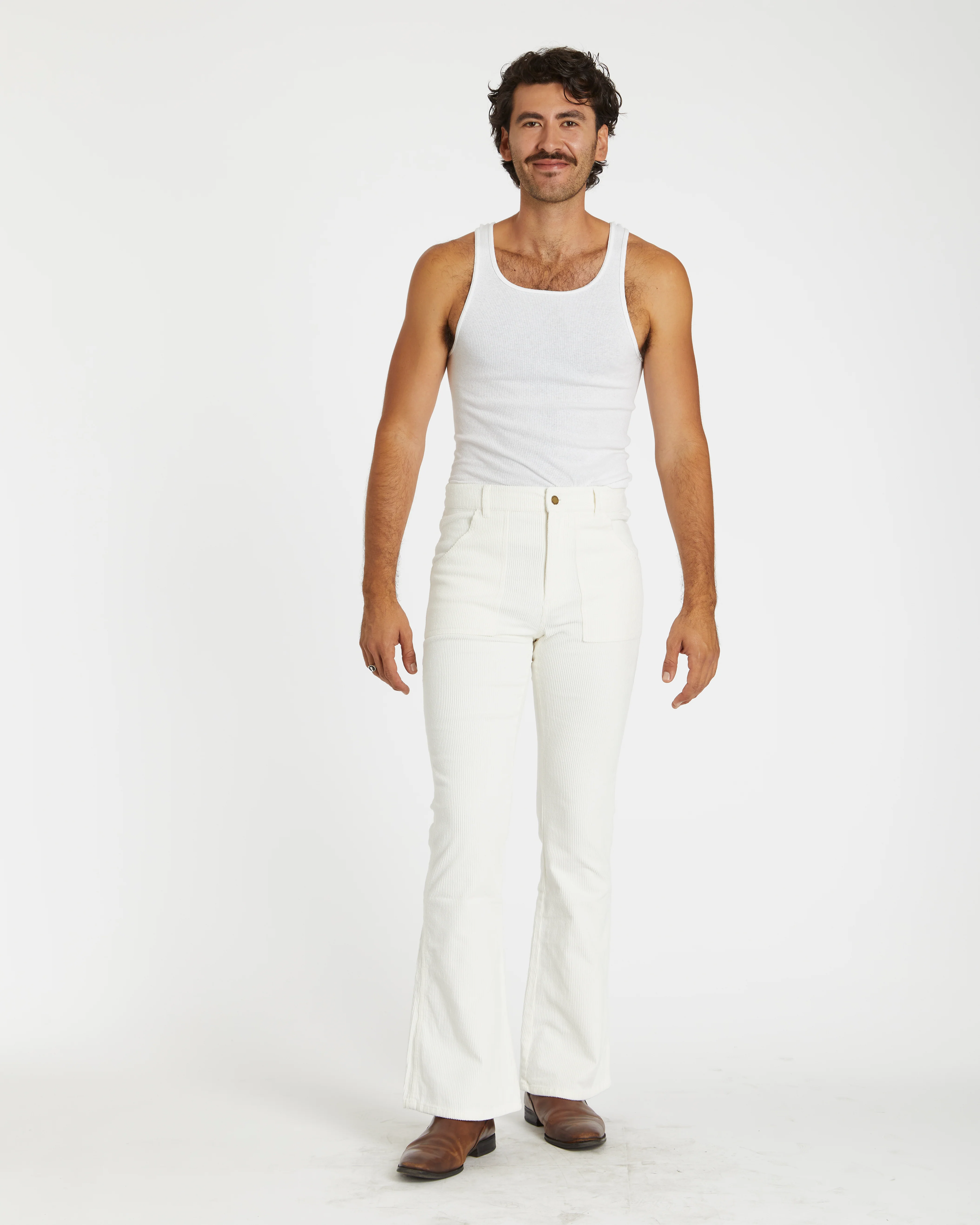 Men's Bell Bottom (White) - Image 2