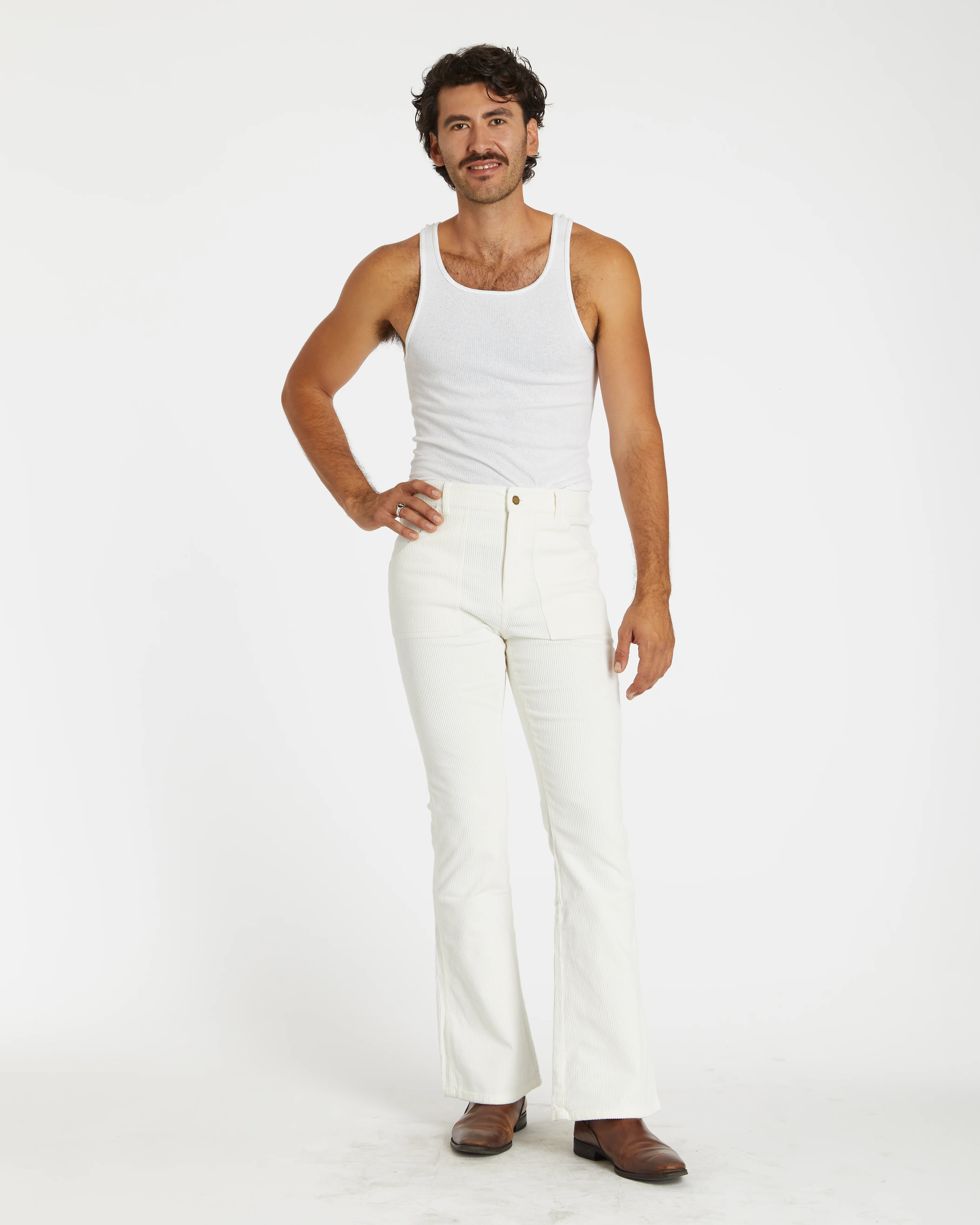 Men's Bell Bottom (White) - Image 3