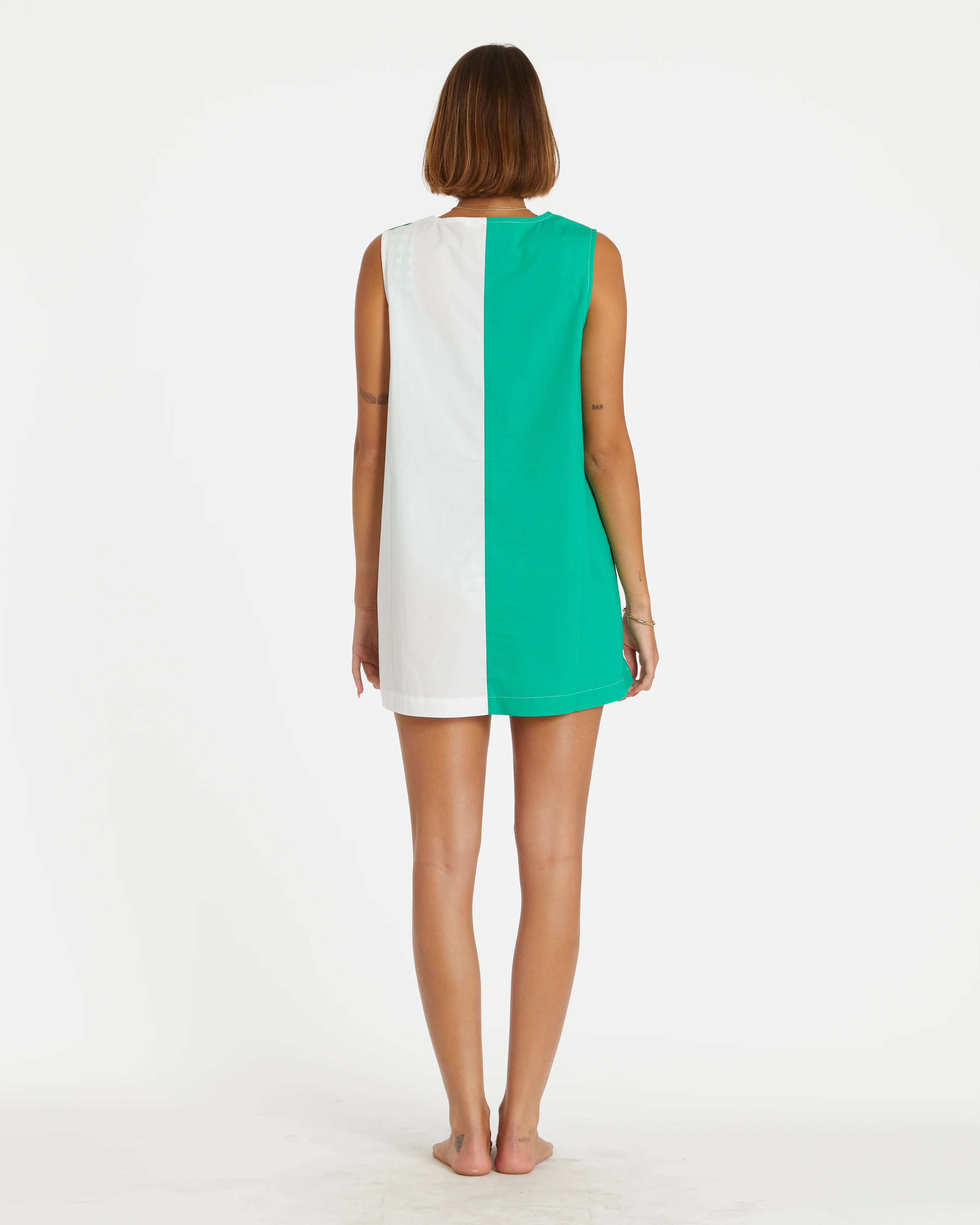 Two-Tone Smock (Green/White) - Image 3