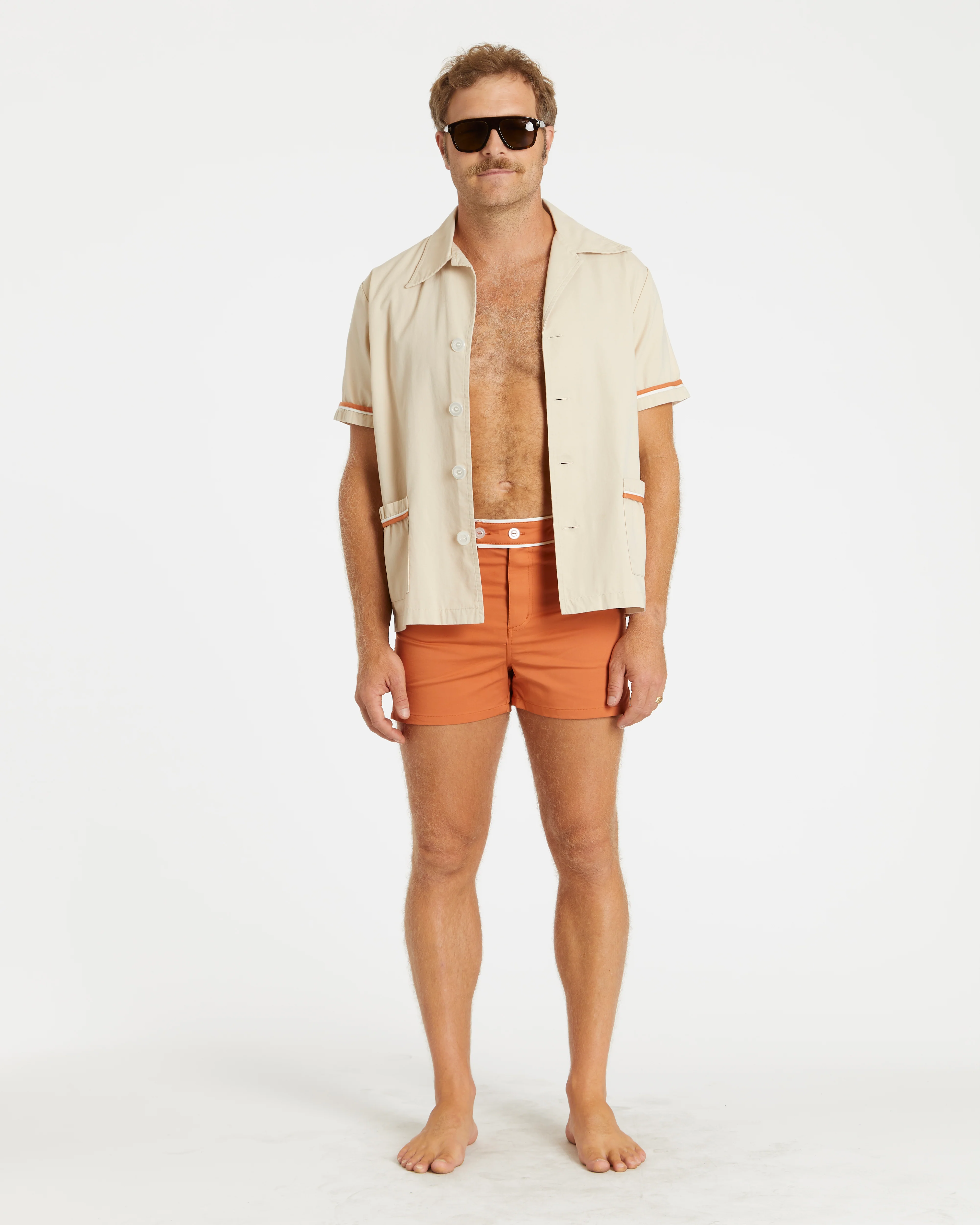 Summer Cabana Shirt (Sand/Rust/White) - Image 5