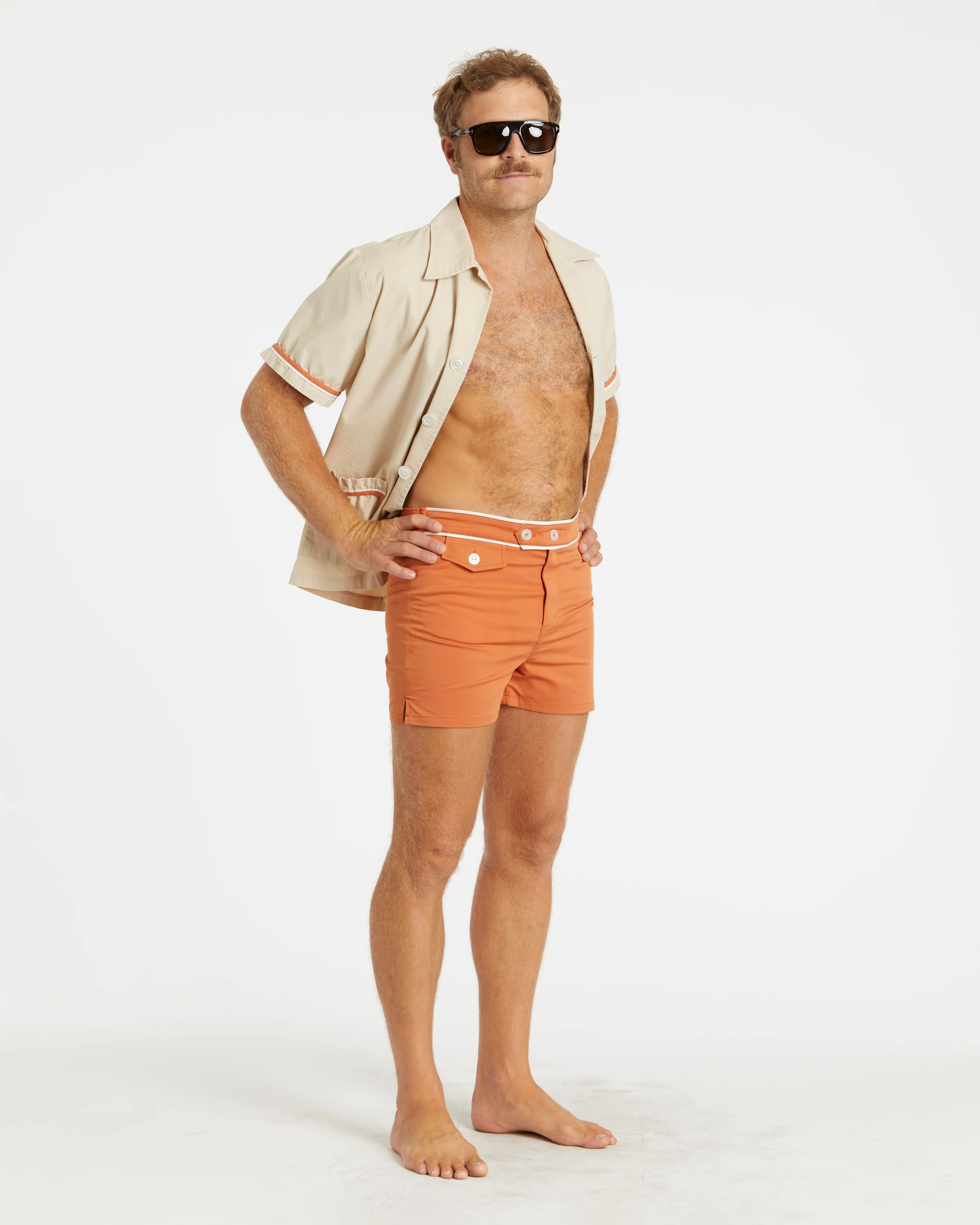 Summer Cabana Shirt (Sand/Rust/White) - Image 6