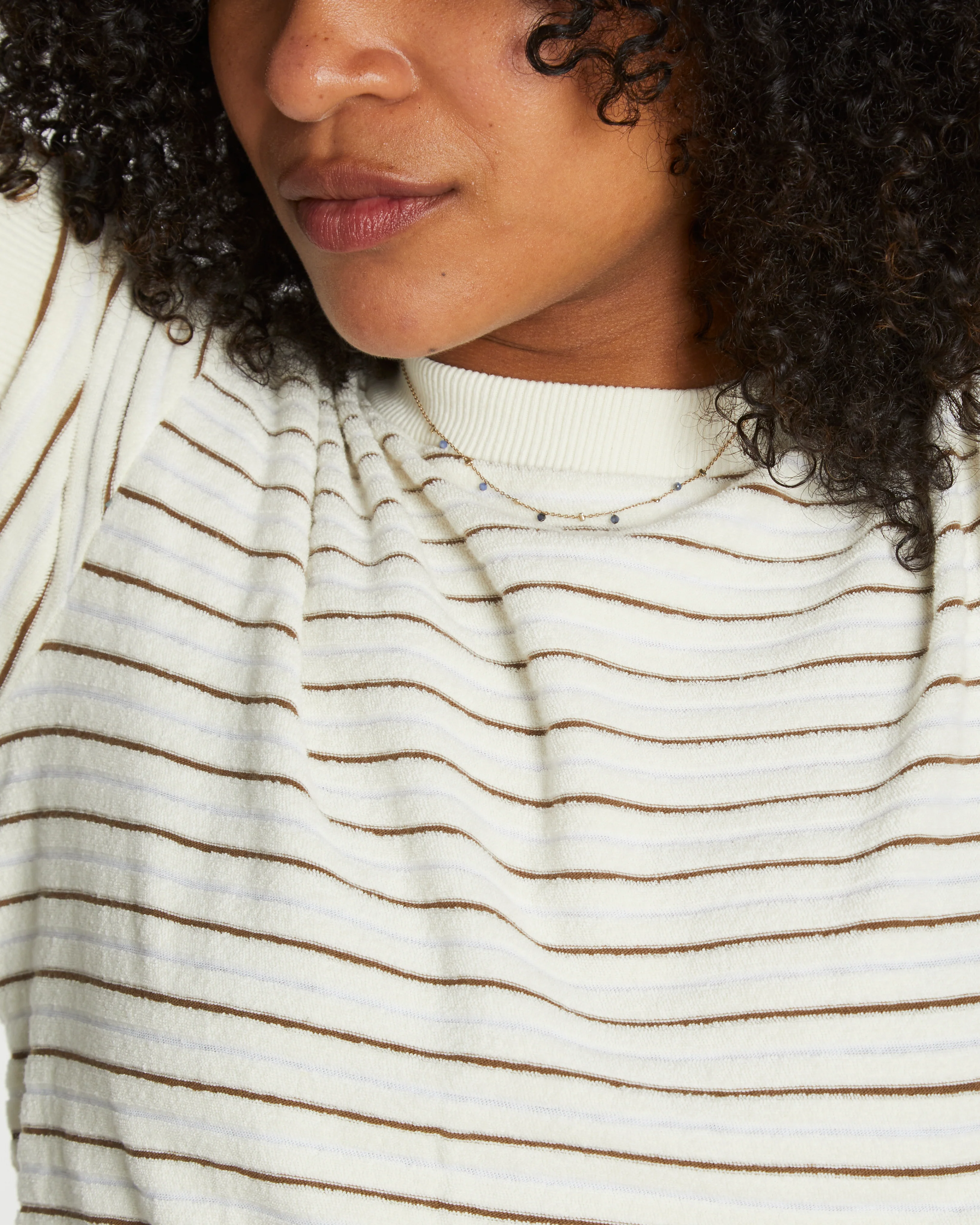 Women's Terry Tee (Cream/Brown) - Image 2