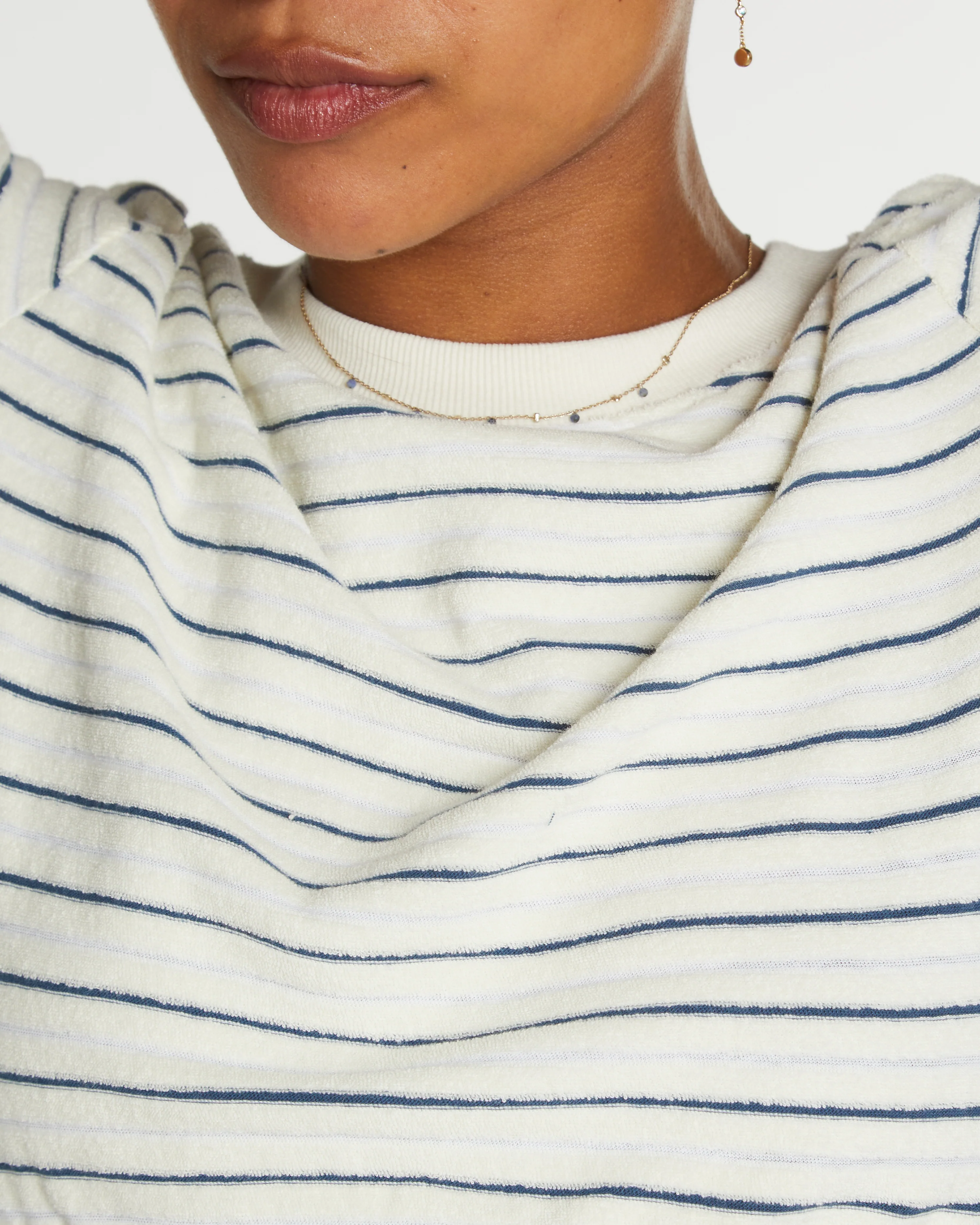 Women's Terry Tee (Cream/Navy) - Image 2